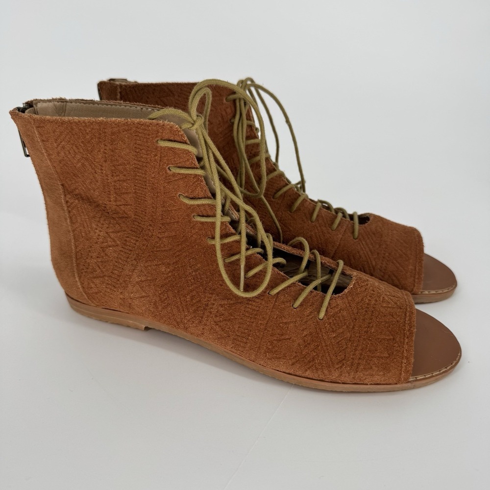 Kelsi Dagger Brooklyn Gladiator Hendrix Sandals Women's‎ 8.5 Lace Up Brown
